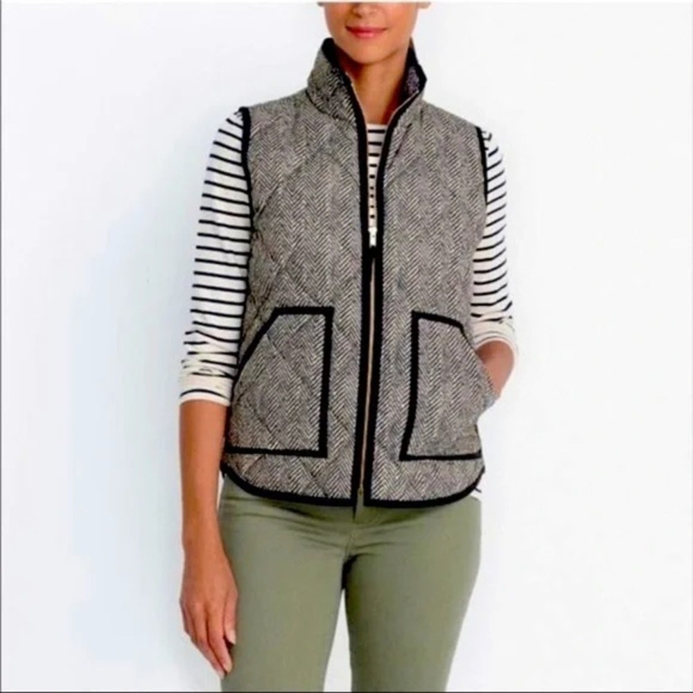 J. Crew Excursion Down Herringbone Puffer Vest XXS (Fits‎ like Small) NWOT